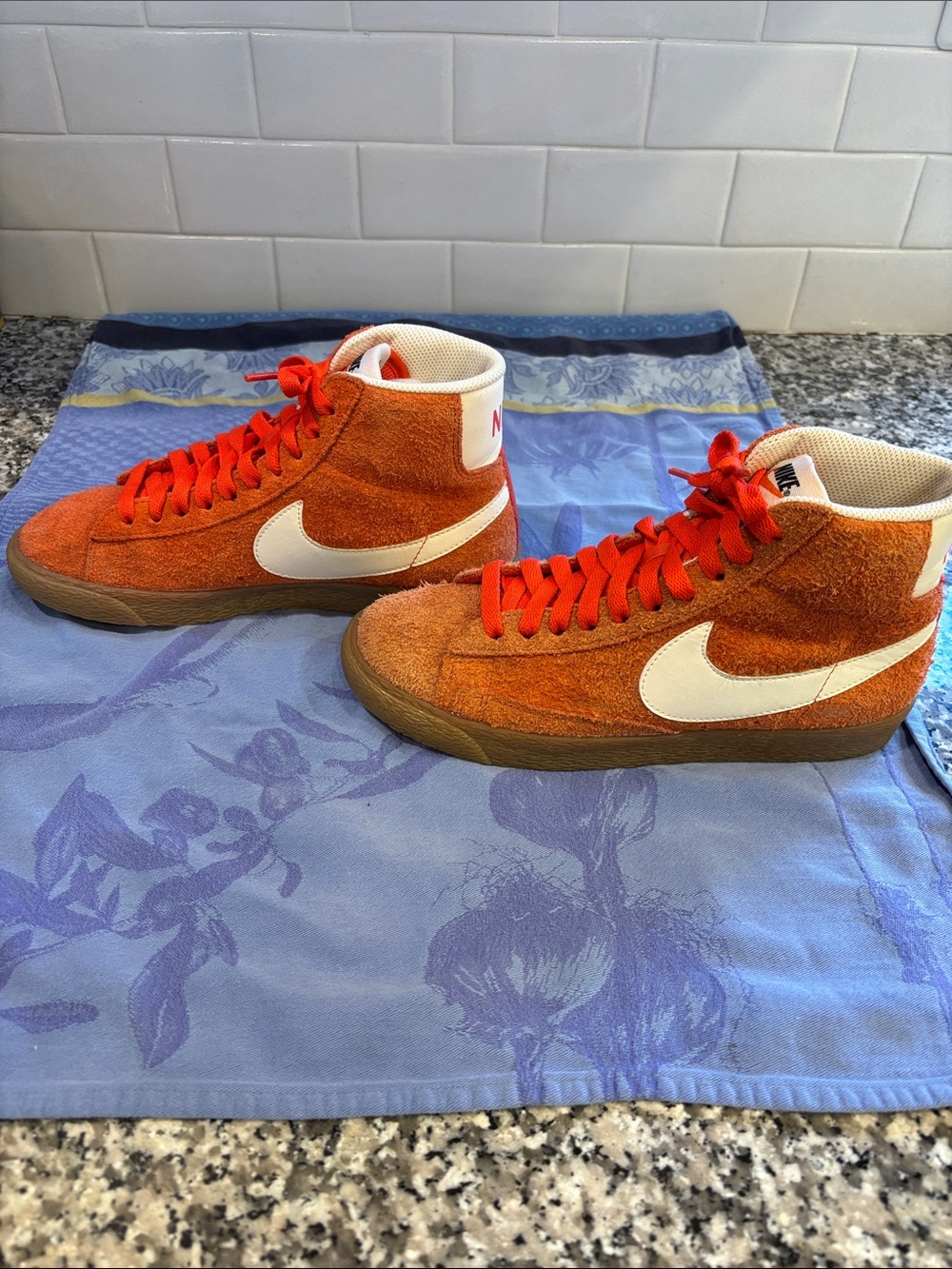 Nike Orange Suede Mid-Top Sneakers - Picture 2 of 5